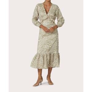 NEW LUSANA rose linen dress in macan